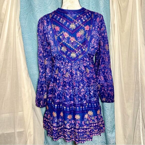 NWT Blue Boheme Sienna Printed Short Dress Indigo OSFM - Picture 4 of 6